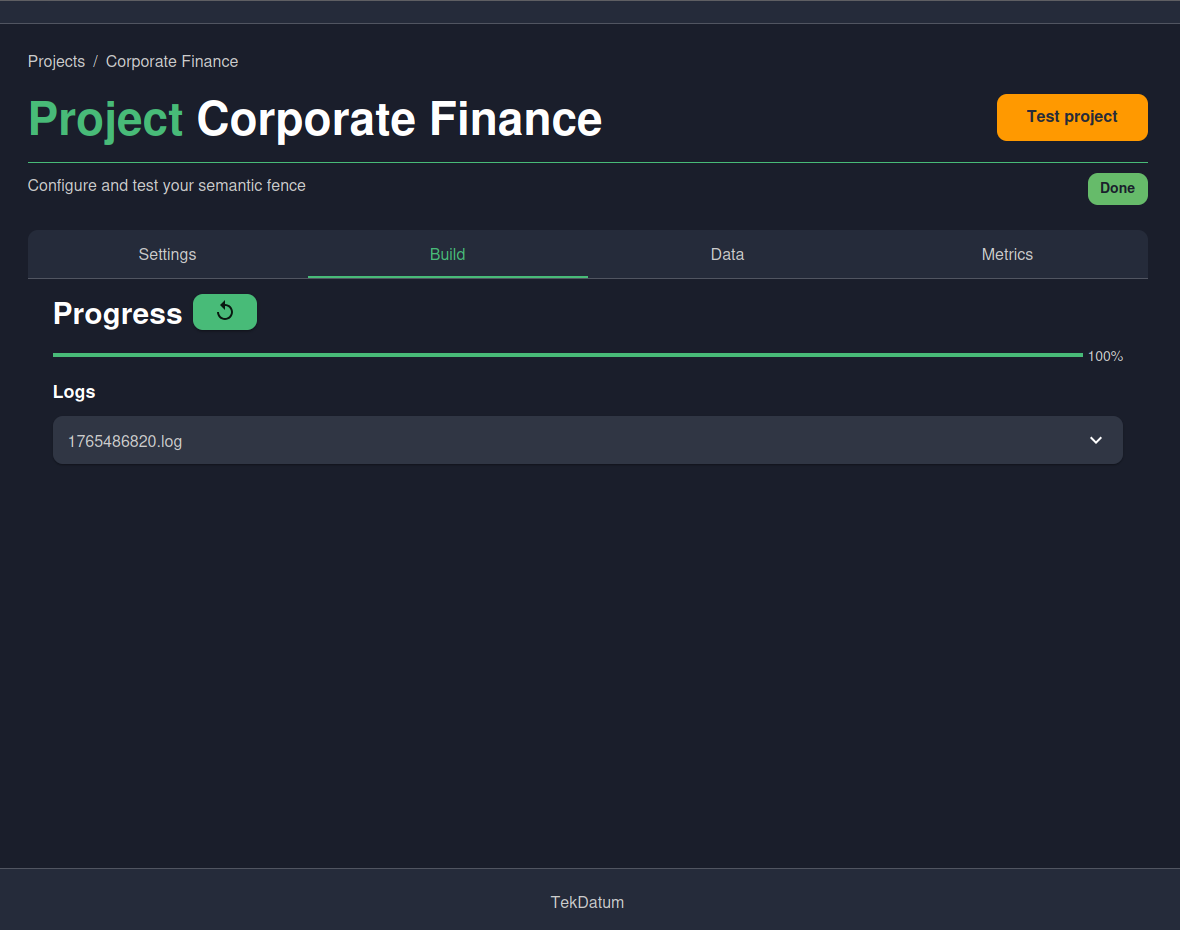 Screenshot 1 for Project Overview (Build section)